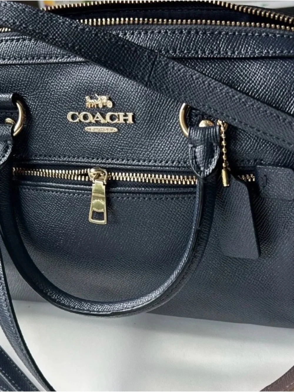 Coach Rowan Satchel in the color Midnight Blue (MSRP $398)